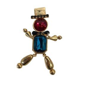 Vintage Corocraft? 3" Colorful Figural Bowtie Costume Goldtone Brooch